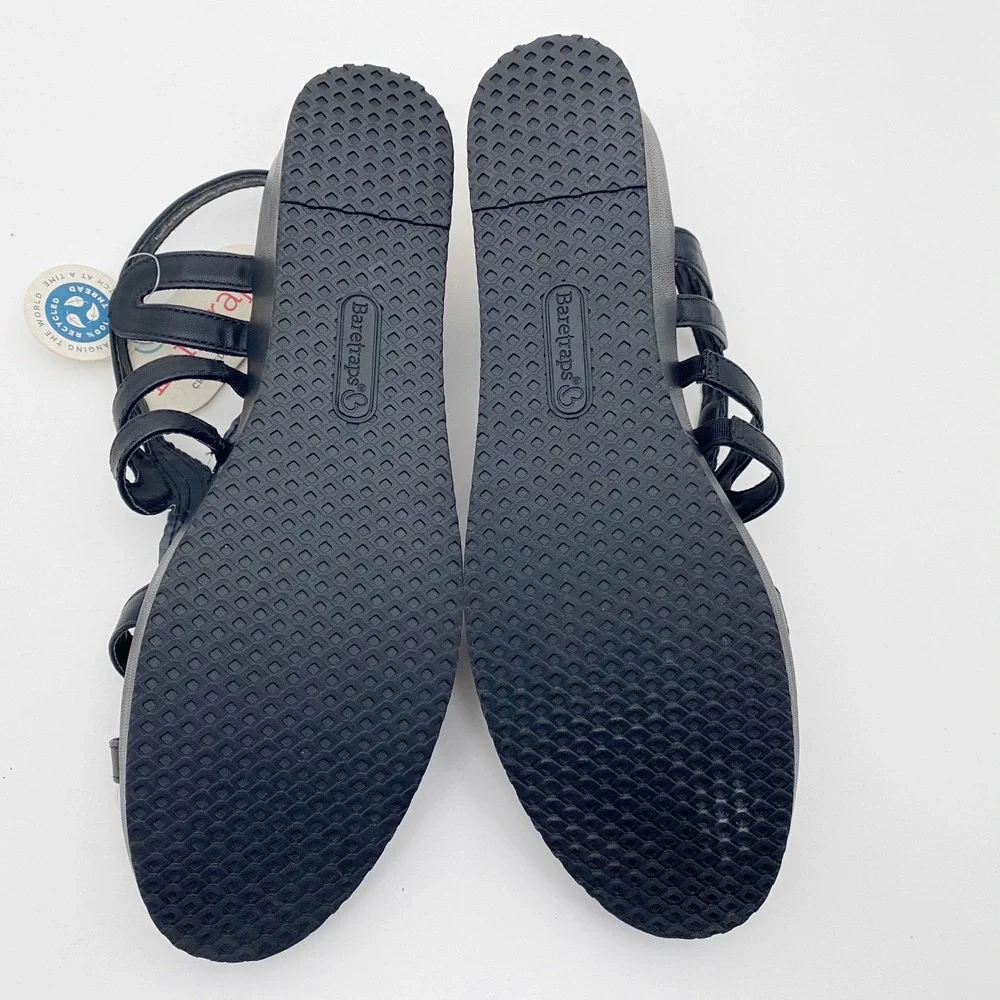 Baretraps Wilma Braided‎ Strappy Platform Wedge Sandals Women 11M Black New